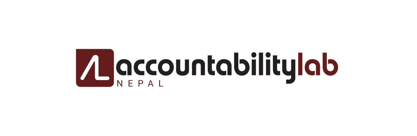 Logo of Accountability Lab Nepal with a stylized 'A' symbol in a maroon square and the words 'accountability lab' in black and maroon text.