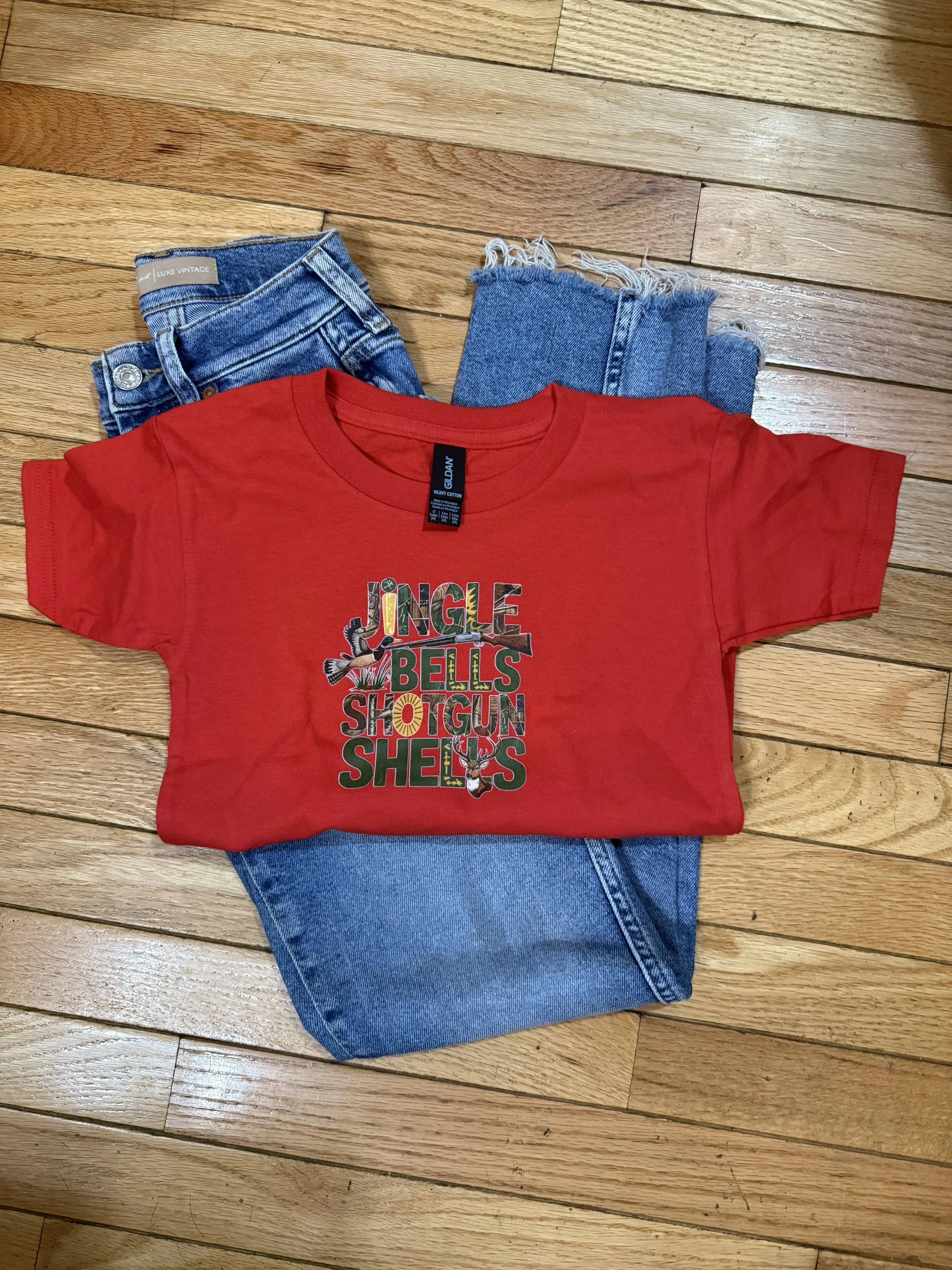 Jingle Bells & Shotgun Shells Kids Tee
