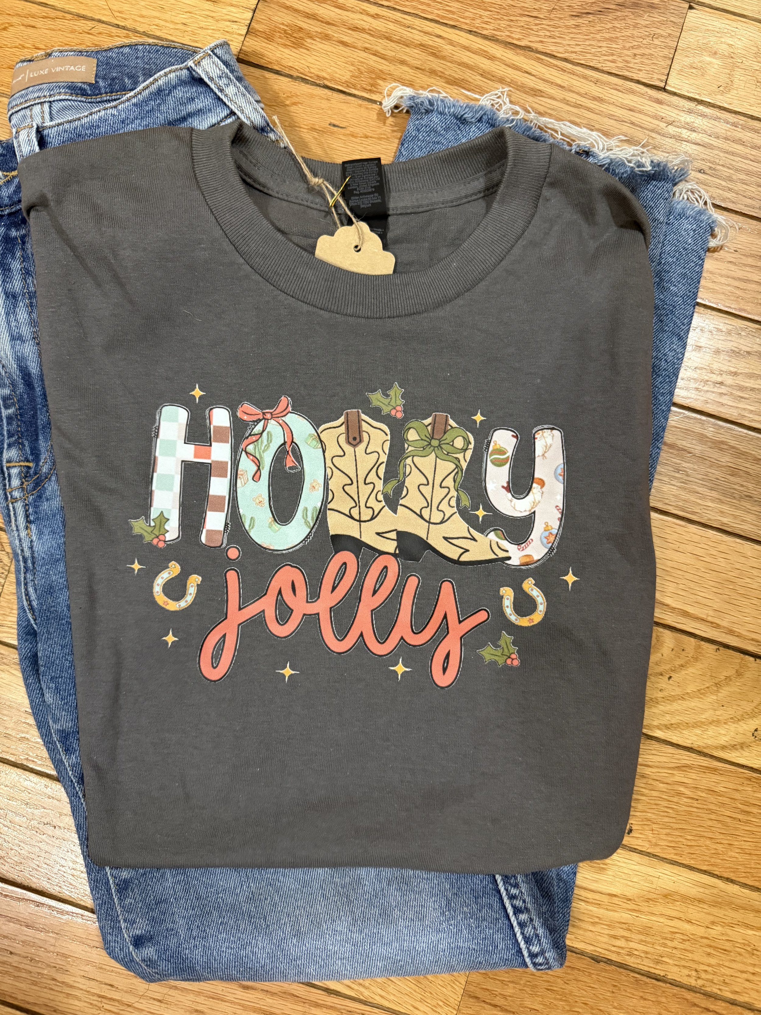 Holly Jolly Cowboy Christmas Tee