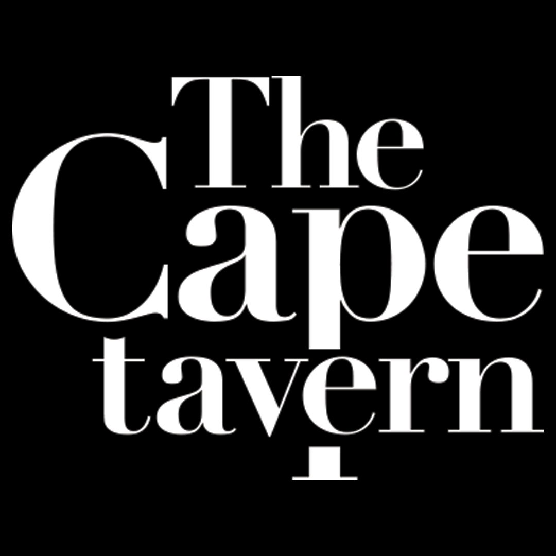 Black background with white text reading 'The Cape Tavern' in a stylized font.