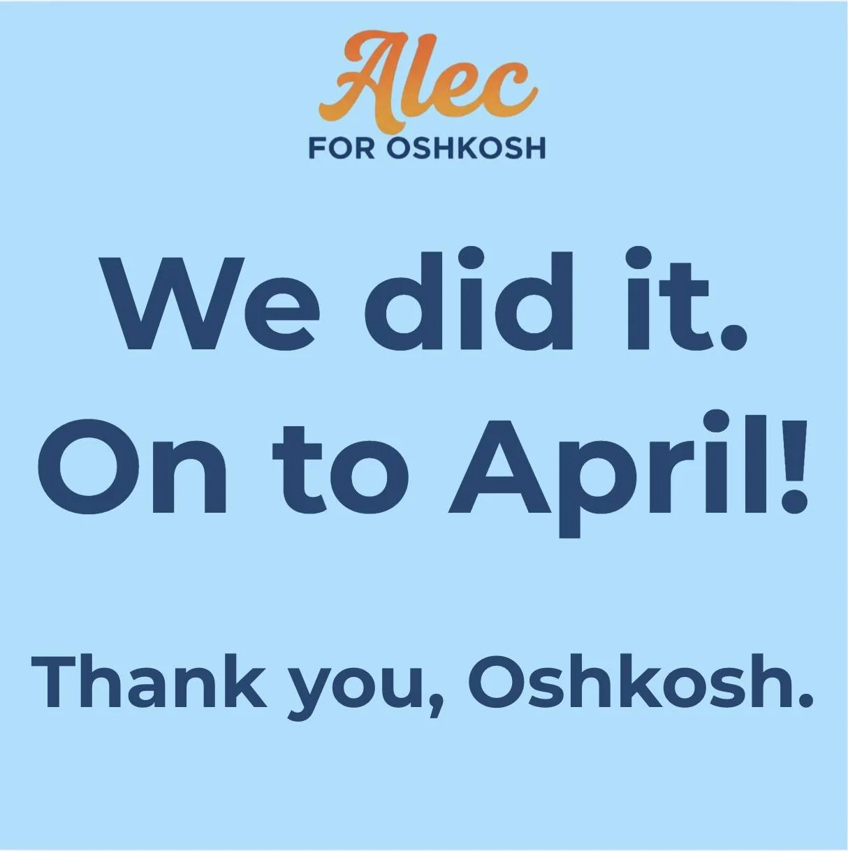 On to the General Election