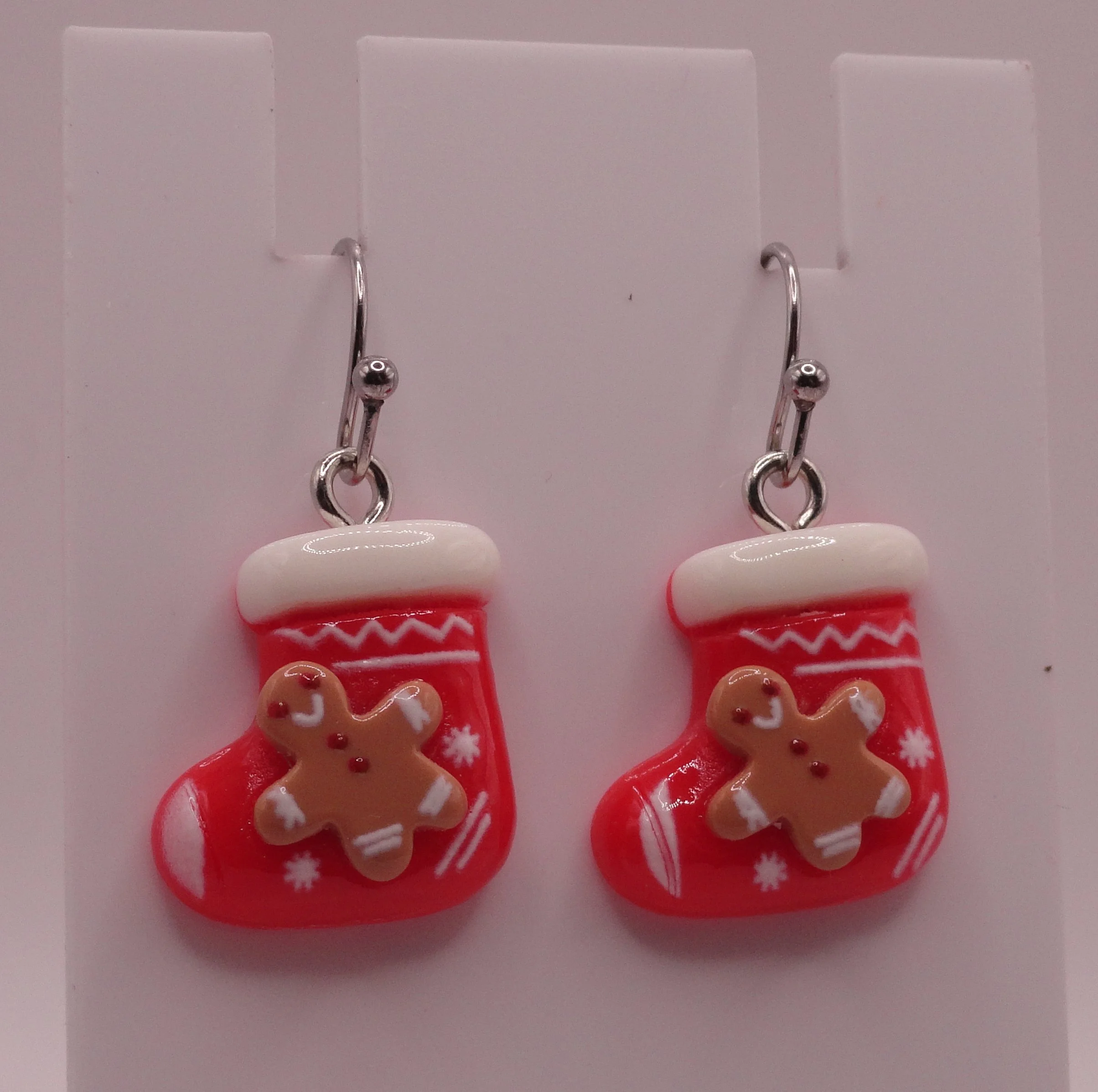 Gingerbread Man Stocking Earrings
