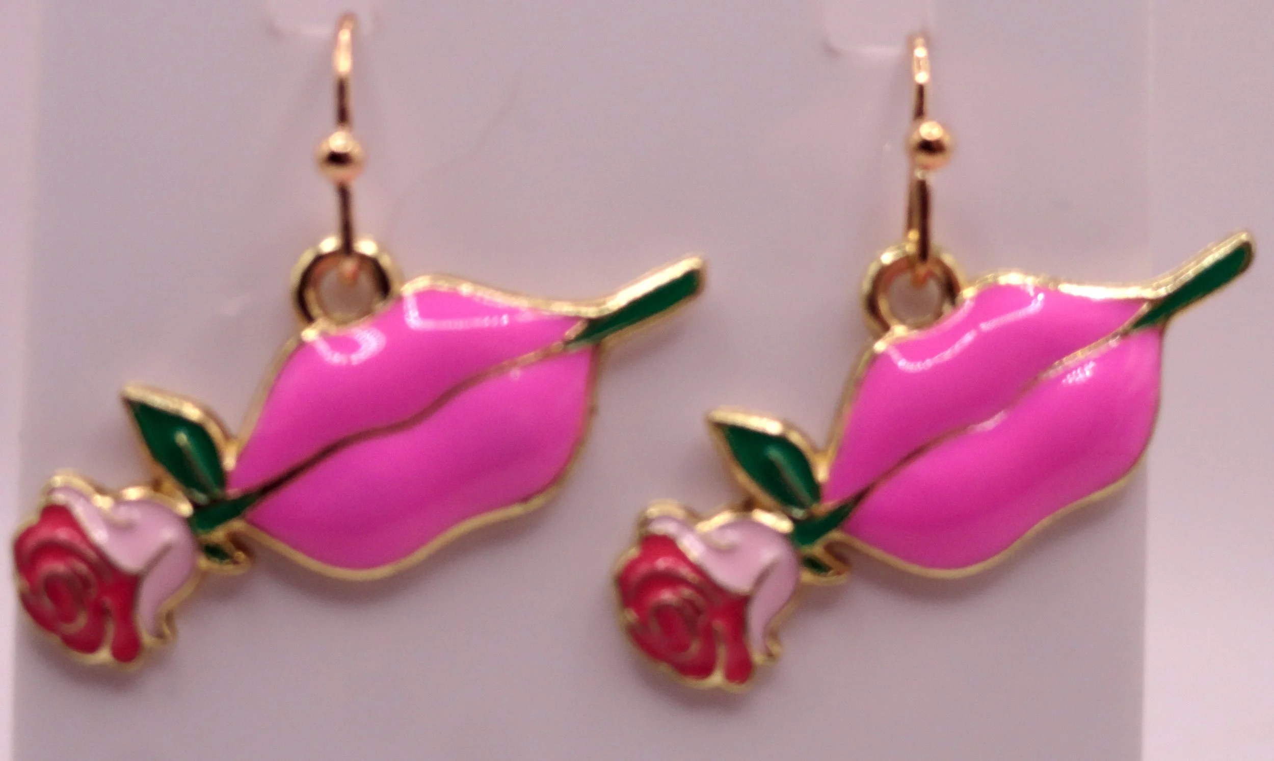 Rose Lips Earrings