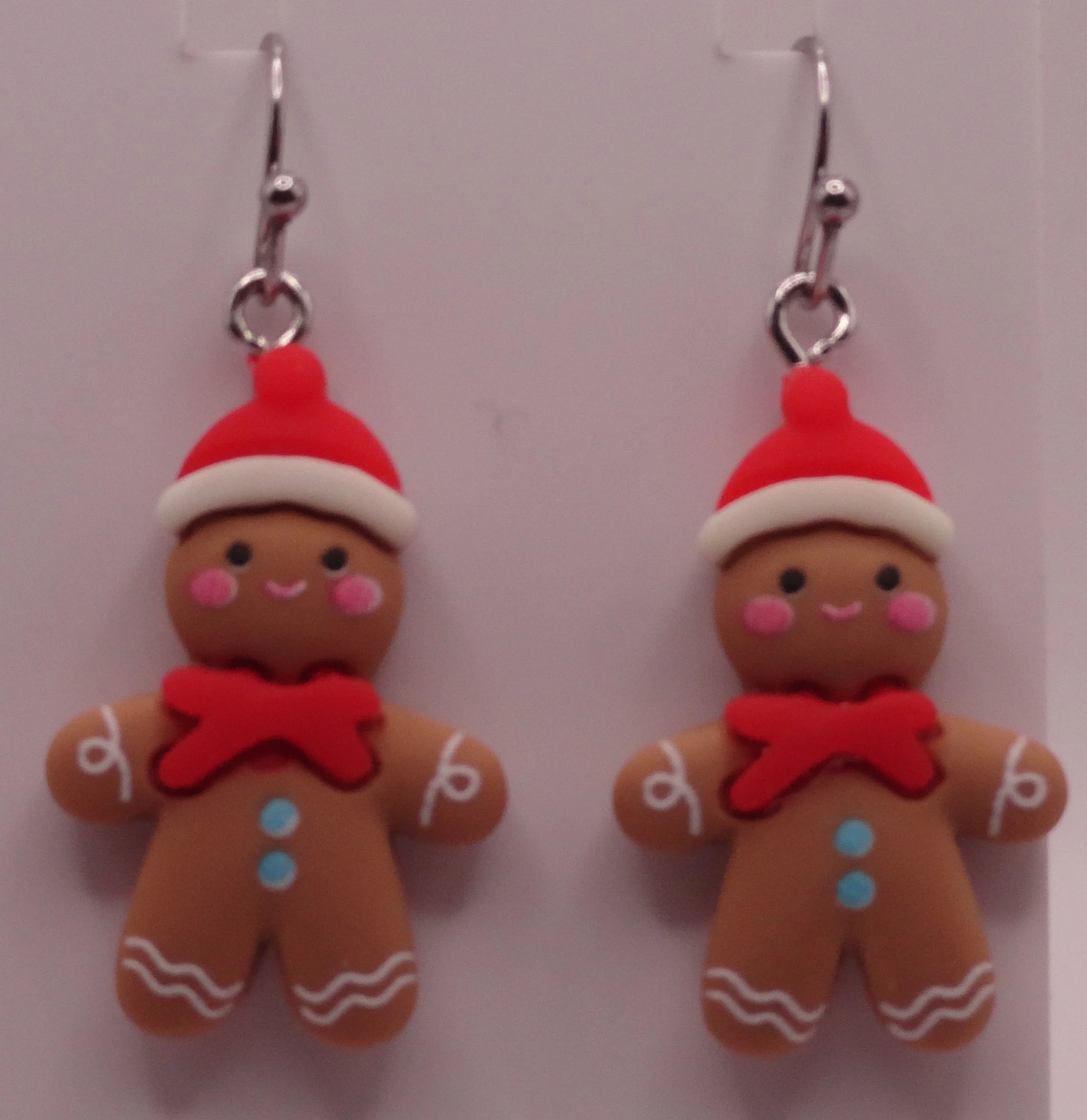 Santa Gingerbread Man Earrings