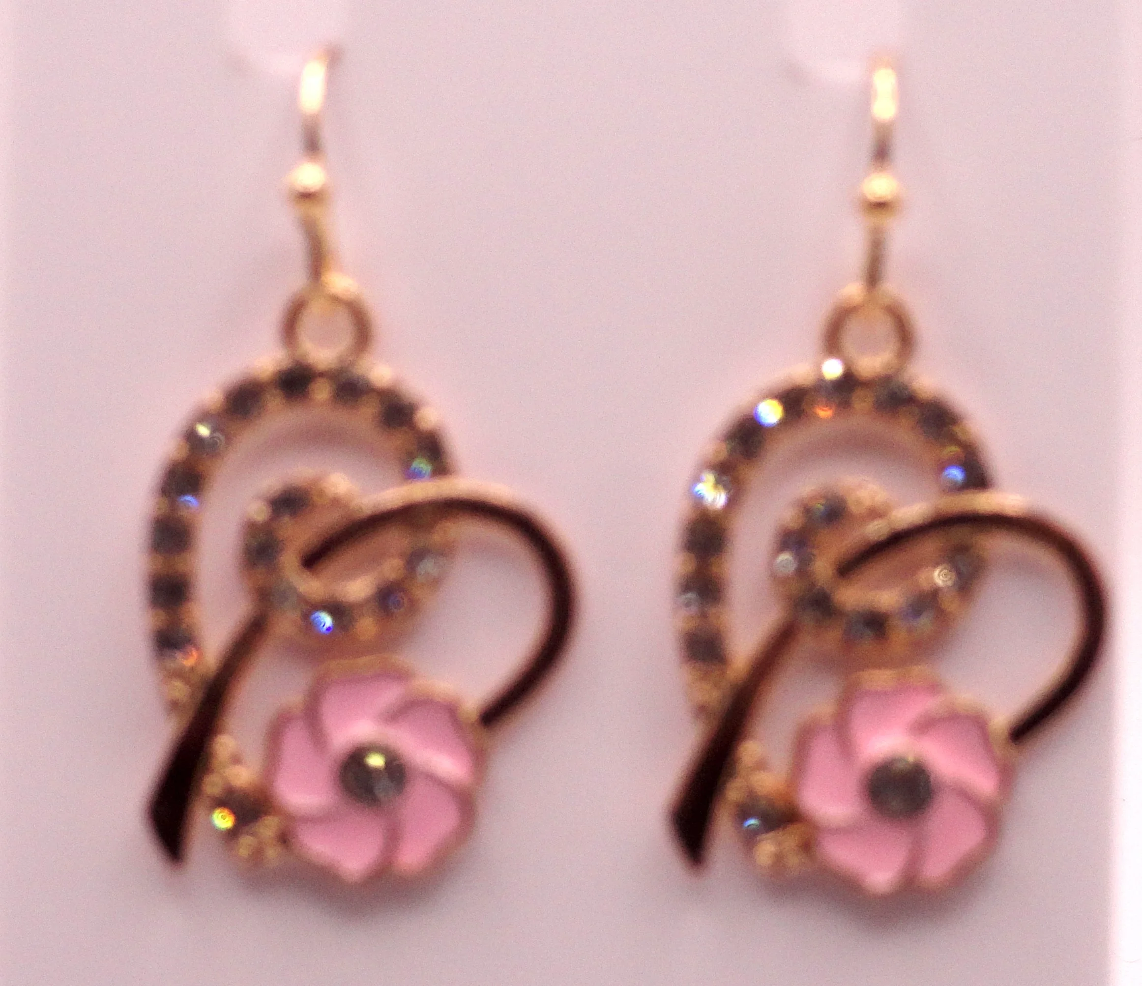 Heart With Flower Earrinsg