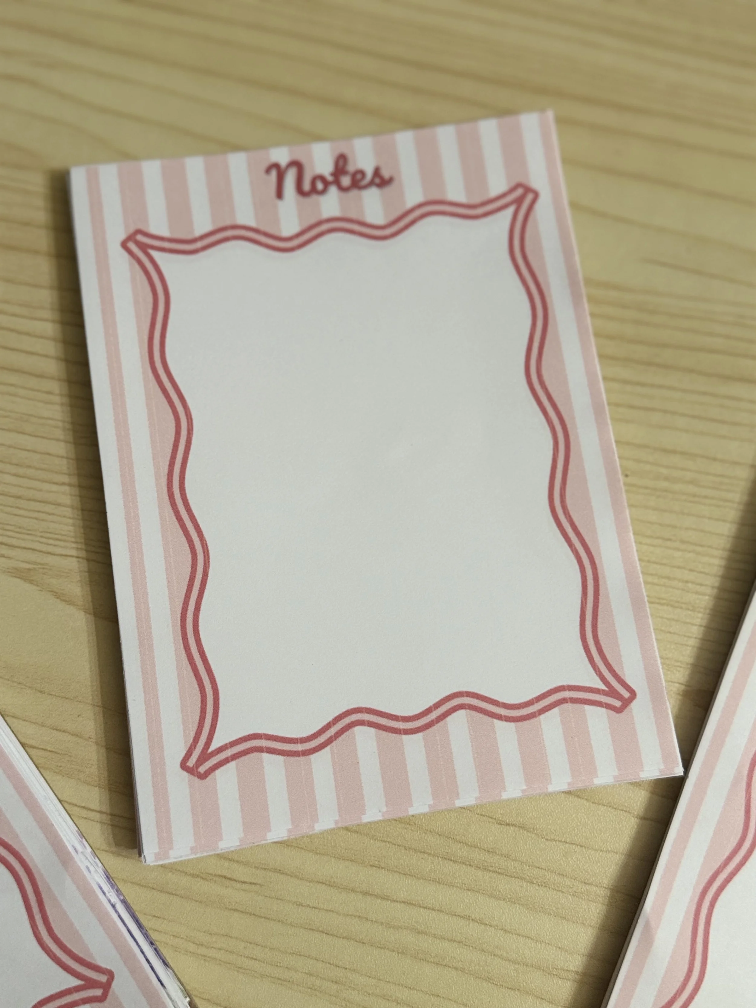 Elegant Striped Notepad, Part of Vichy Collection.
