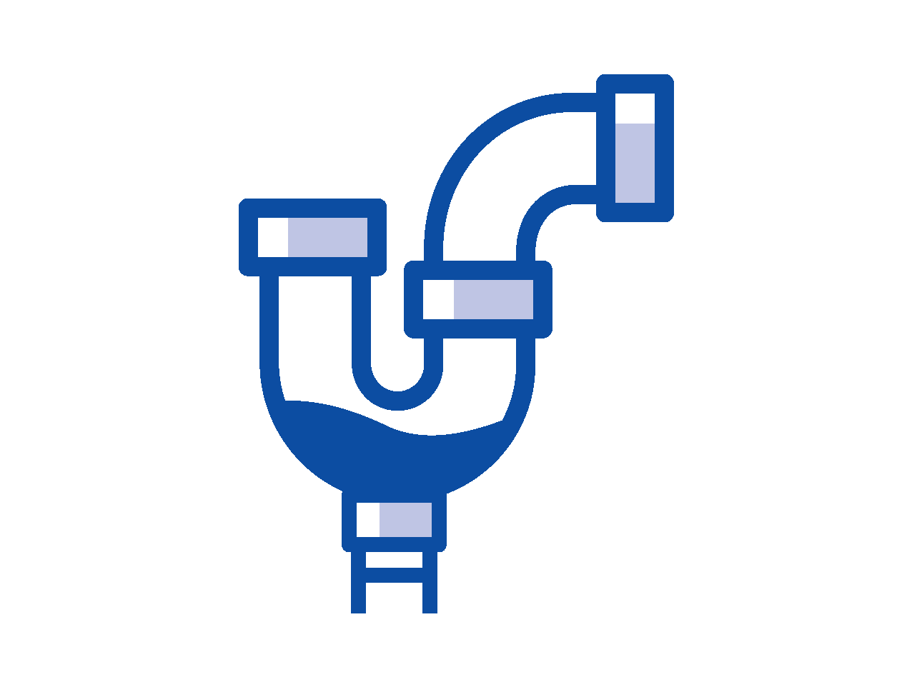 Drains, Mains & Stack cleaning services icon.