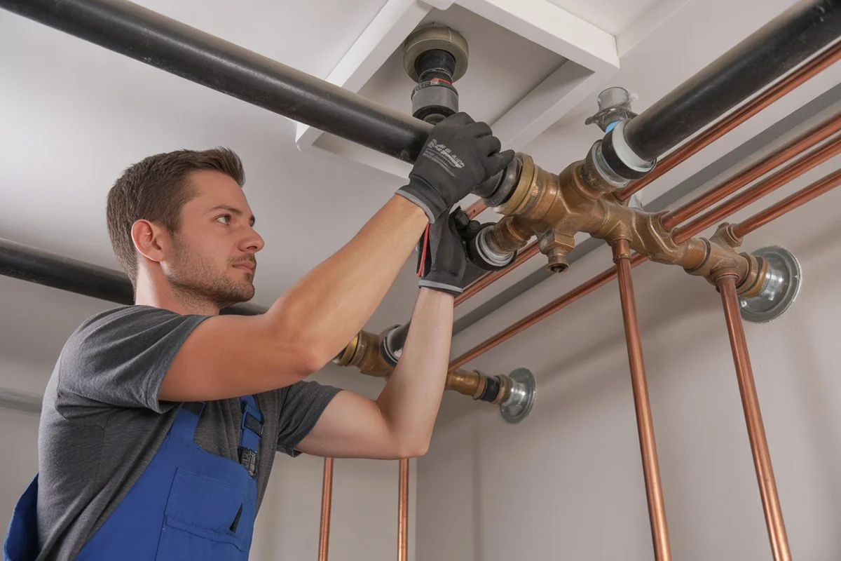 Juddco worked repairing copper pipes in a building's plumbing system.