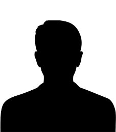 Silhouette of a person's head and shoulders against a white background