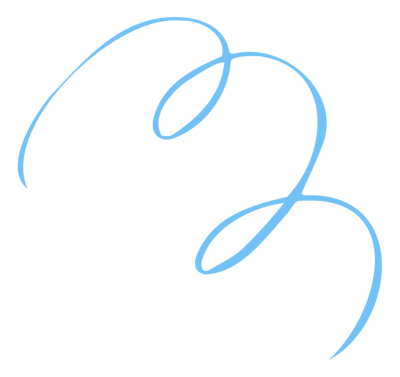 Blue cursive line art on a black background.