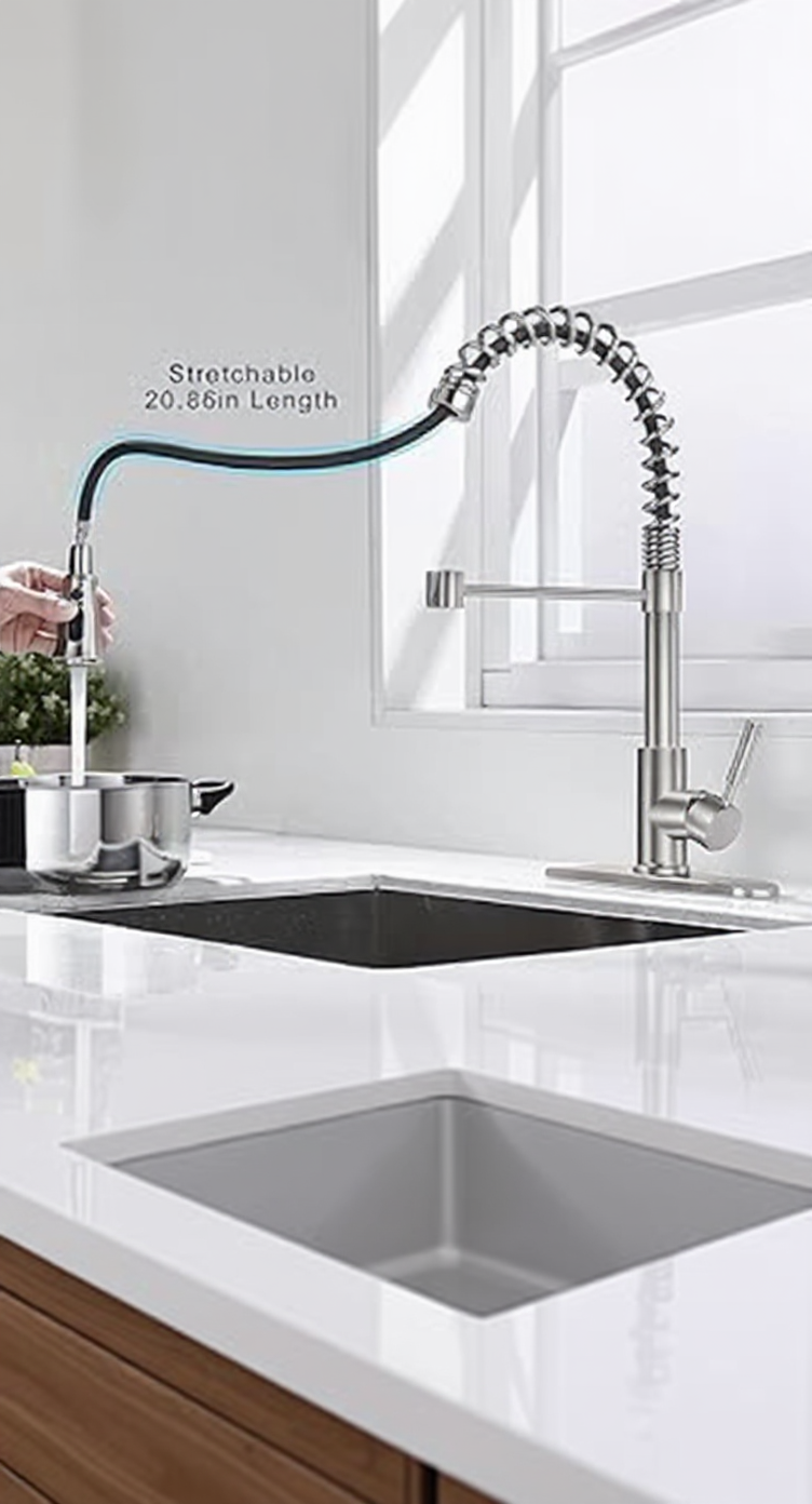 Sleek Pull-Out Kitchen Faucet