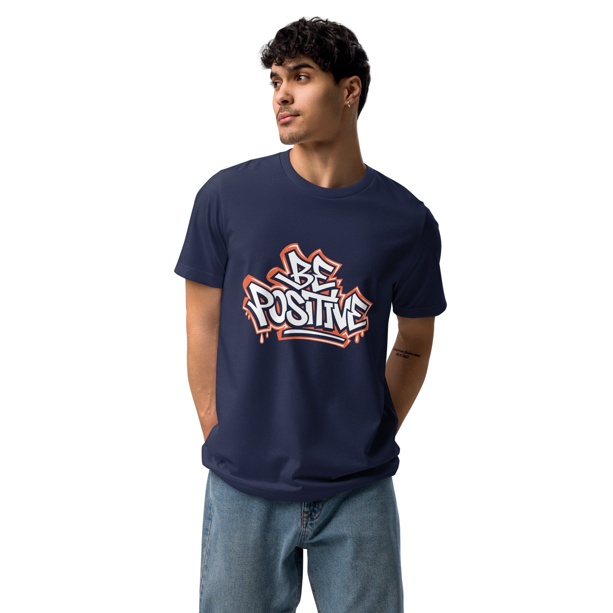 be positive quote t-shirt chest print