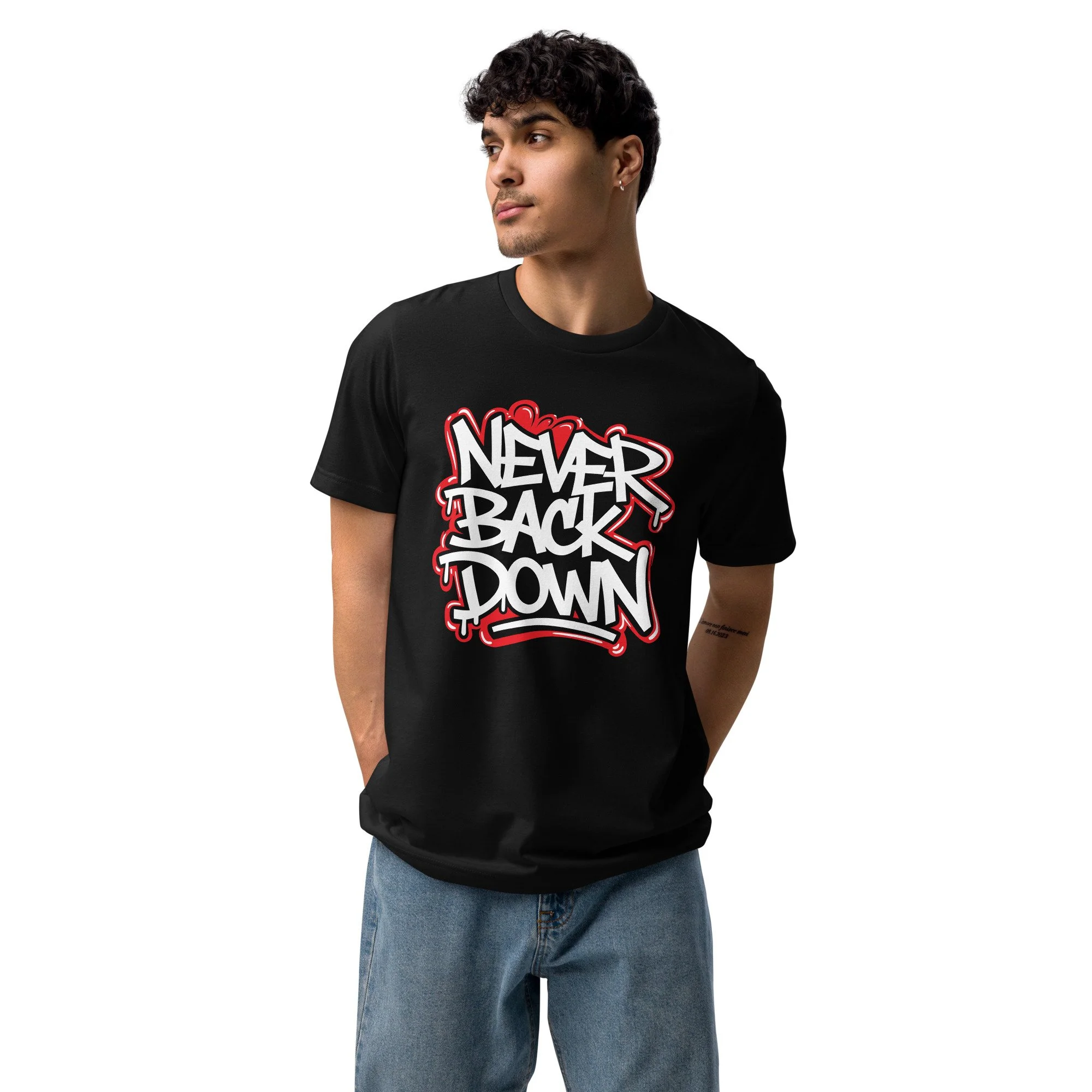 never back down essentials tee
