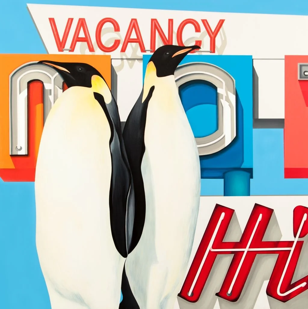 Where Are We? Acrylic on wood panel, 30 x 30 inches, 2017. Sold.