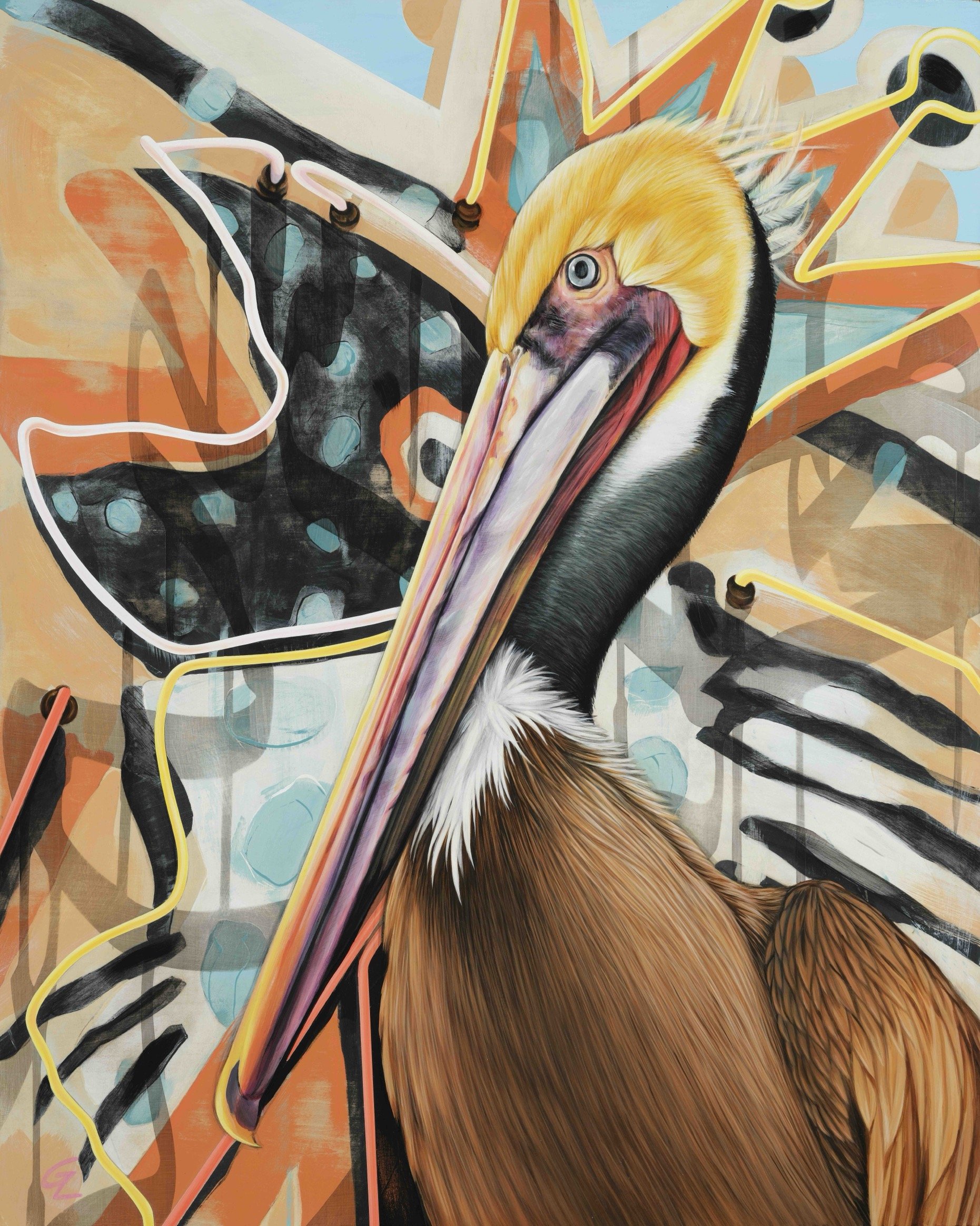 King Fish. Acrylic on wood panel, 30 x 24 inches, 2024. Available.