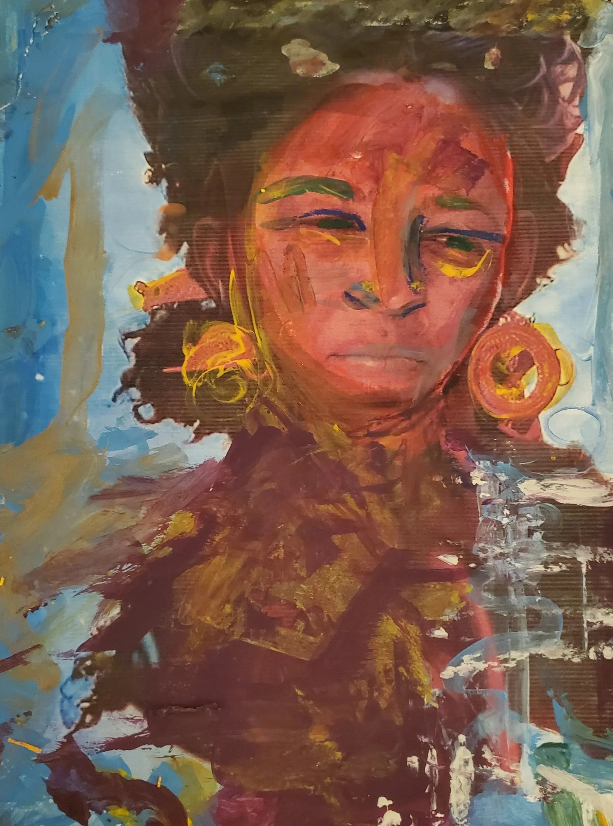 "morning of clear sunlight" gouache and acrylic on paper 11" x 10