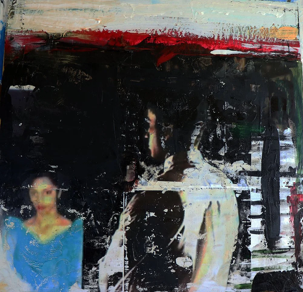 "And the world began" acrylic, pastel, india ink on wood, 24" x 24"