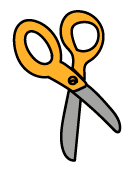 A pair of orange and gray scissors
