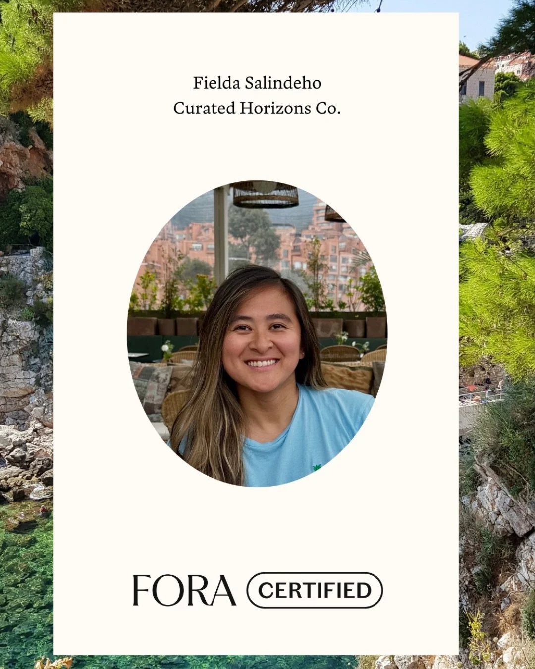 Proud to share that I&rsquo;m now a Certified Fora Advisor. 🤍

I&rsquo;ve always felt grateful for the opportunities I&rsquo;ve had to explore the world, and even more so for the chance to share that passion with the people around me. 

As a Certifi
