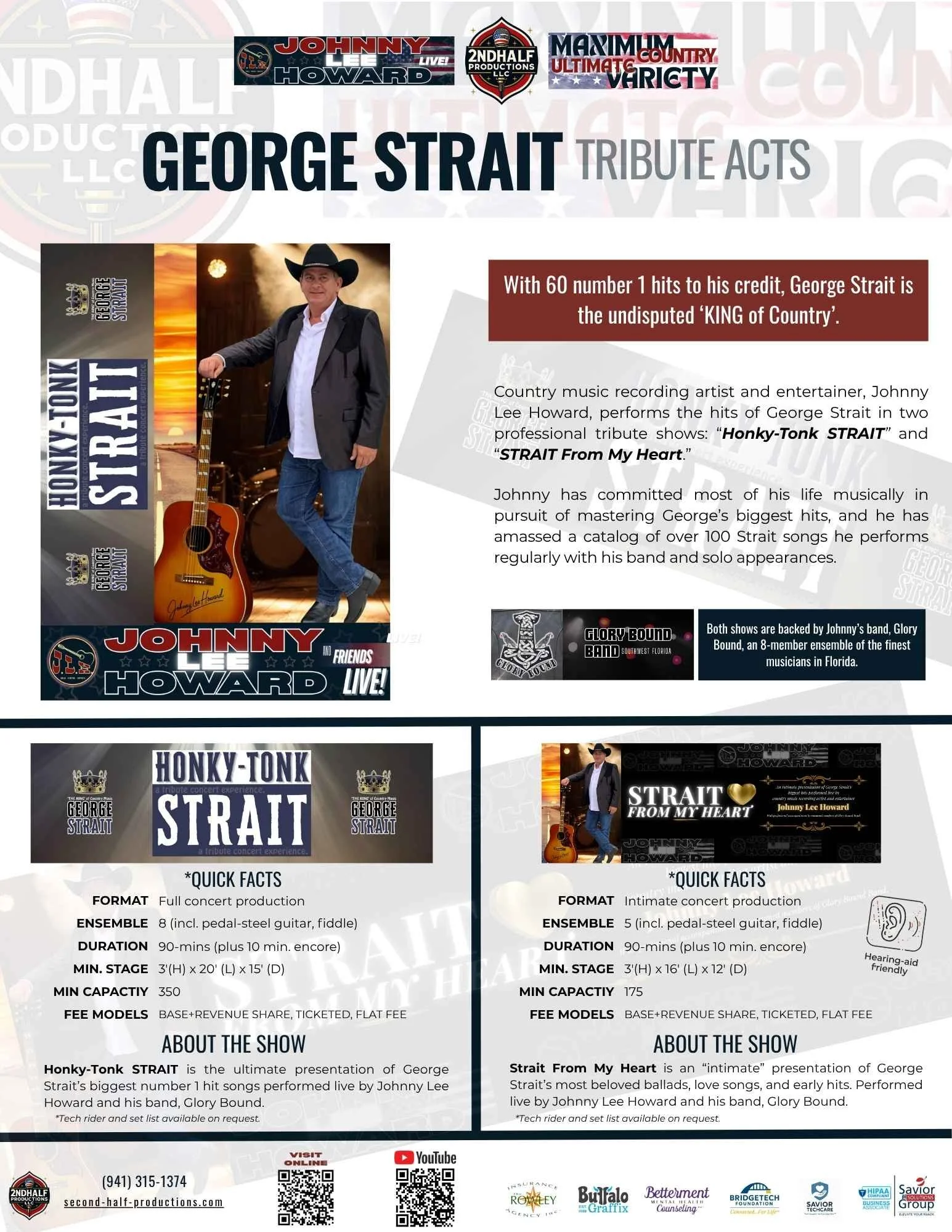 Johnny Lee Howard performs as George Strait in two highly professional tributes to the king of country music George Strait.