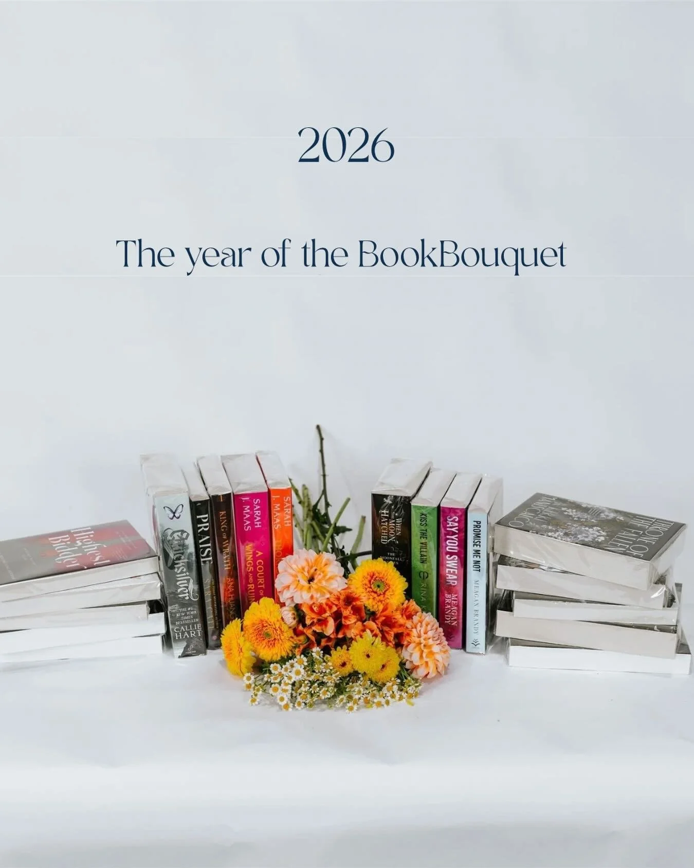 2026. The year of the BookBouquet.

This is the year we gift with more thought.
More meaning.
More intention.

The year of slowing down, choosing stories over stuff, and giving gifts that feel personal and considered. A beautiful book paired with fre