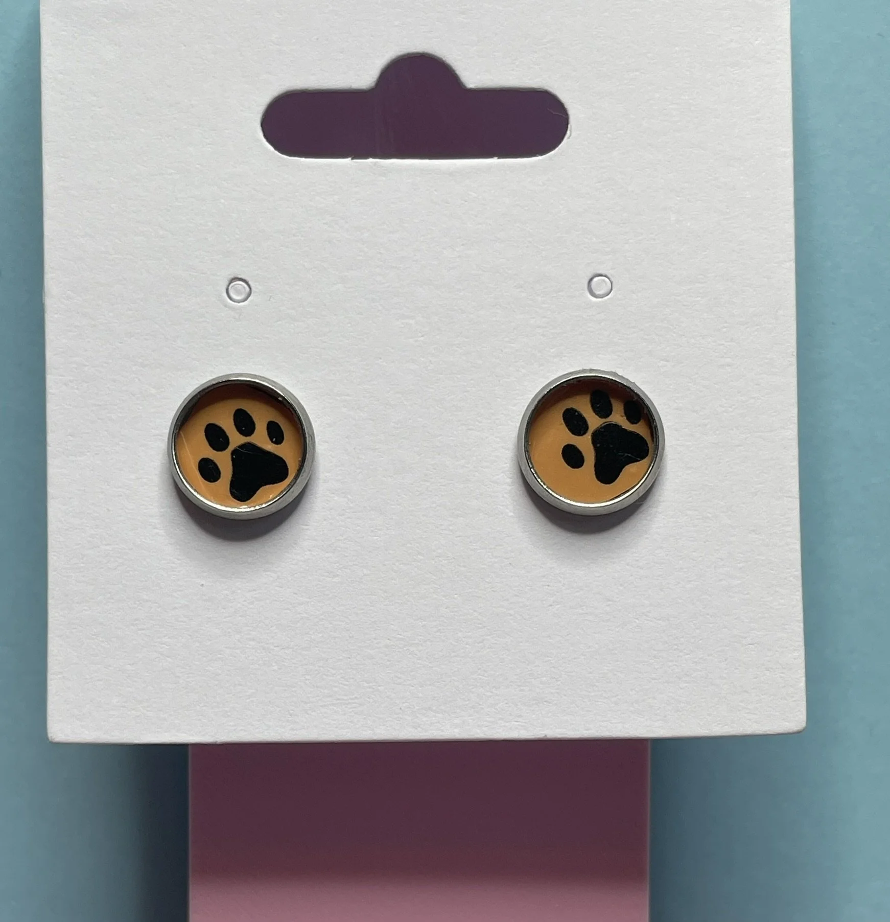 Orange Paw Print Circle Post
