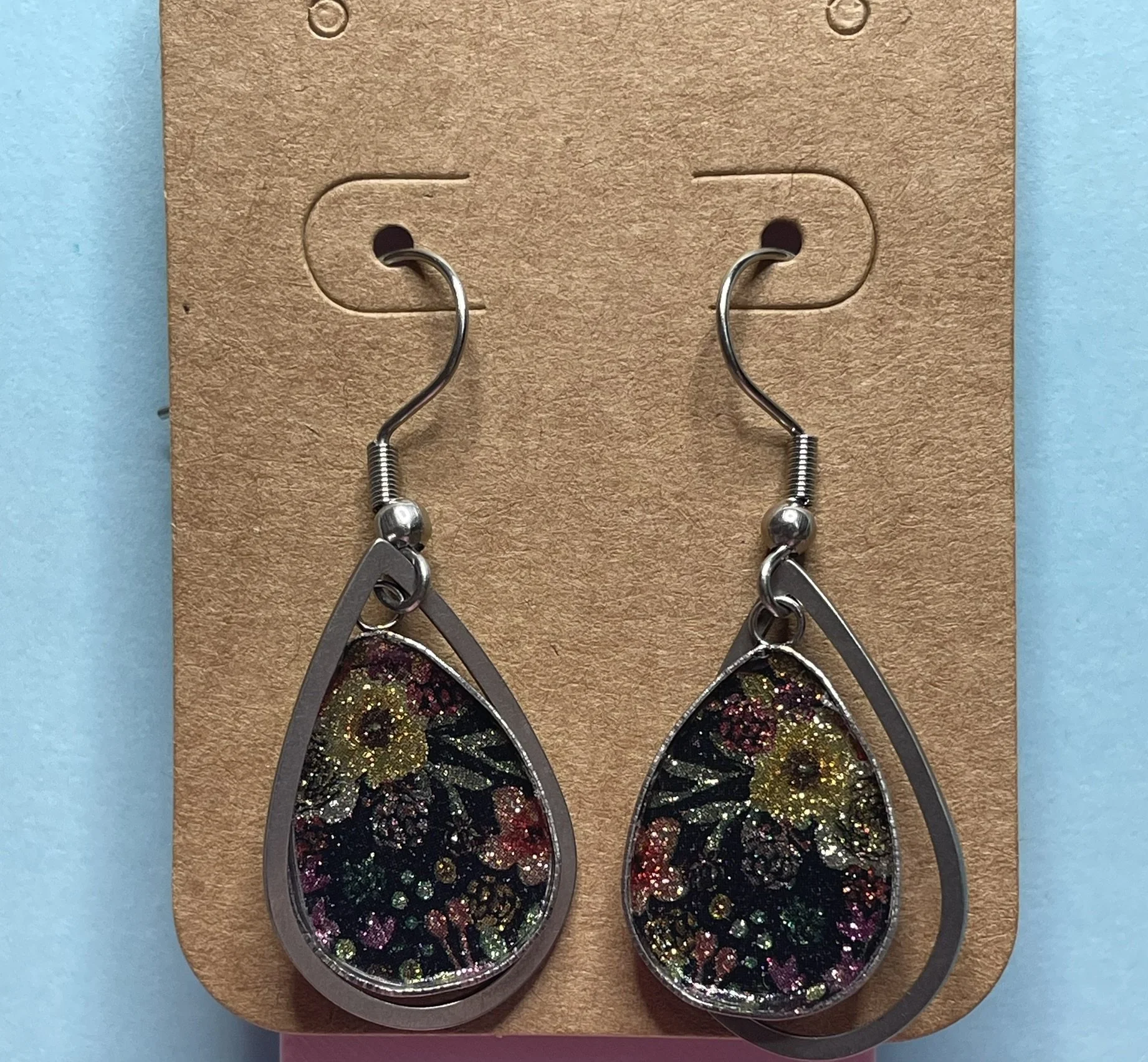Black Flower Glitter
