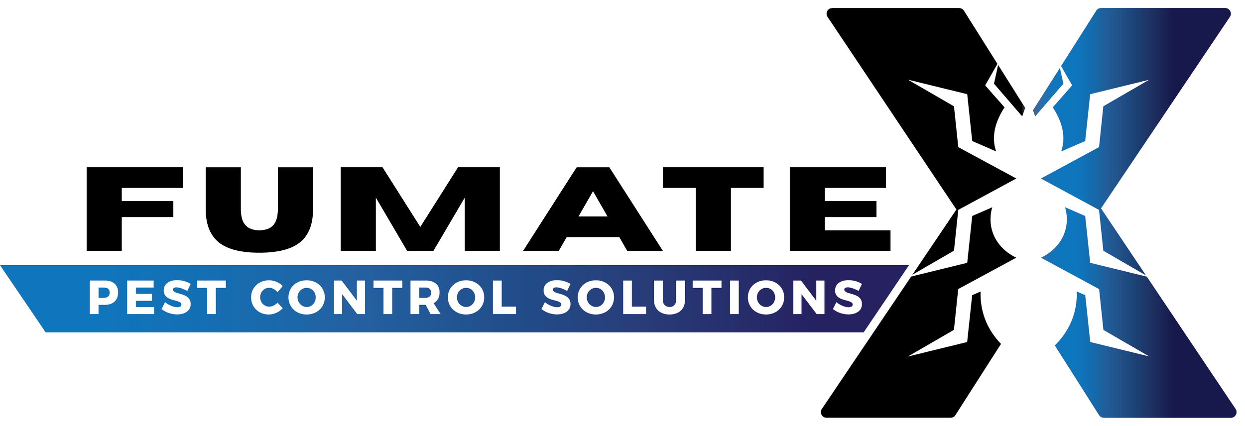 Logo for Fumatex Pest Control Solutions with a stylized bug graphic.