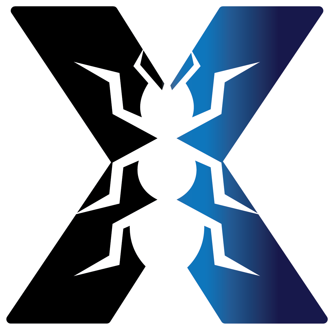 The logo features a stylized ant with symmetrical black and blue wings, outlined in white.