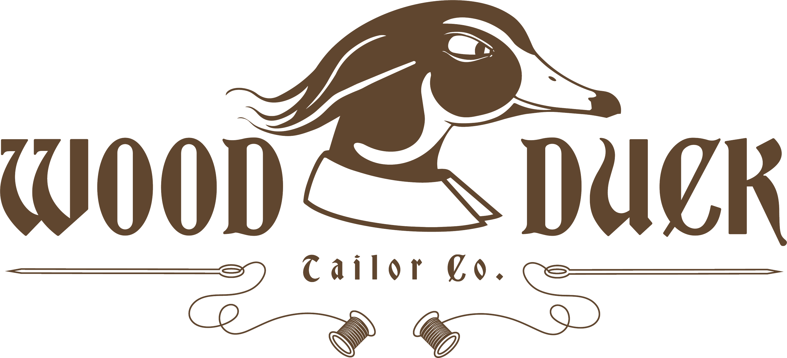 Wood Duck Logo with Needles and Spools