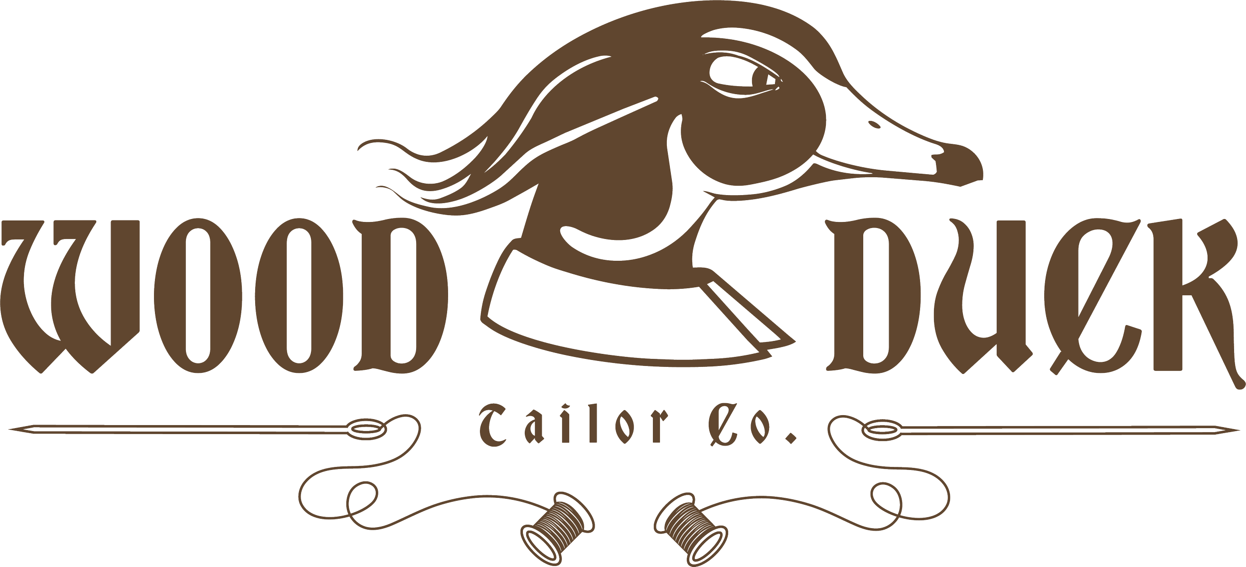 Wood Duck Logo with Needles and Spools