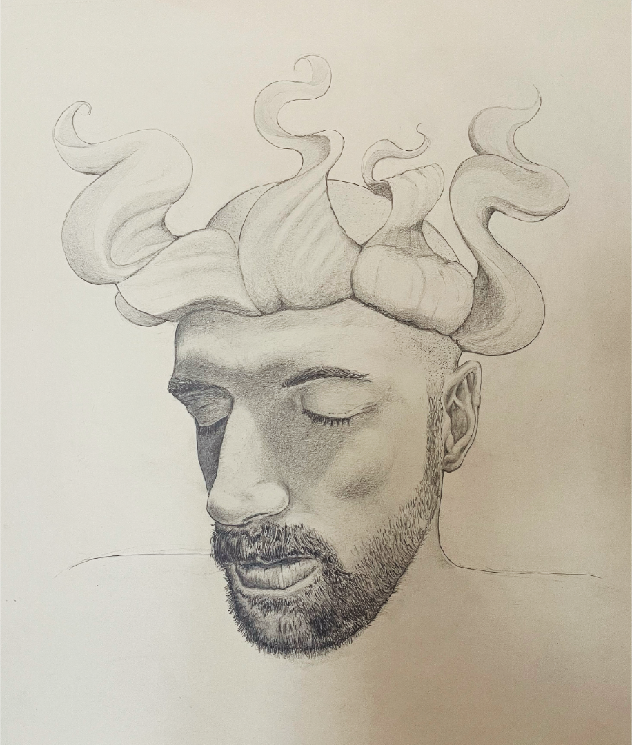 "Self-Esteem".  14" x 17".  Graphite on acid free paper. 2023