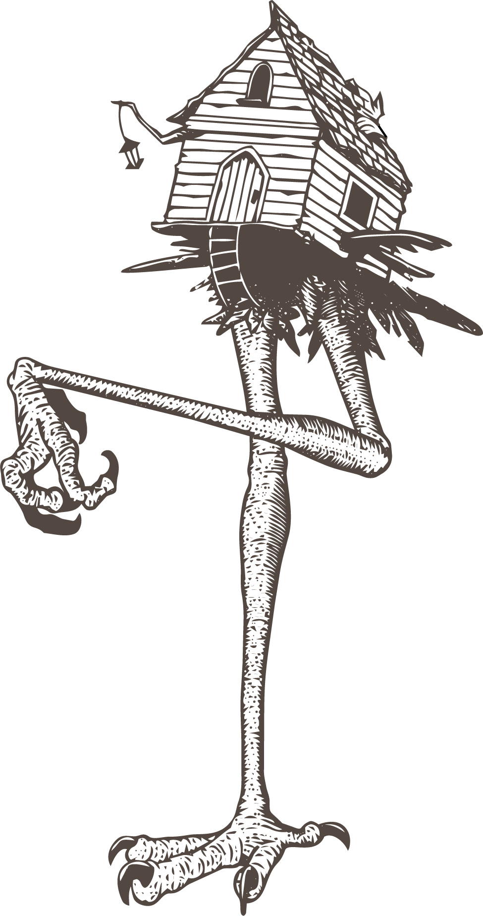 Hidden Healing Baba Yaga Design Brown Transparent