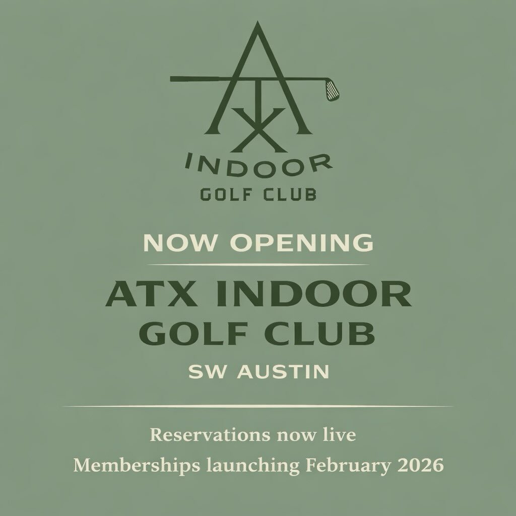 You&rsquo;ve seen a glimpse of what we&rsquo;ve been building &mdash; now it&rsquo;s time. 

ATX Indoor Golf Club is opening in Southwest Austin. Reservations are now live, with memberships beginning February 2026.

A relaxed, game-room-style space p