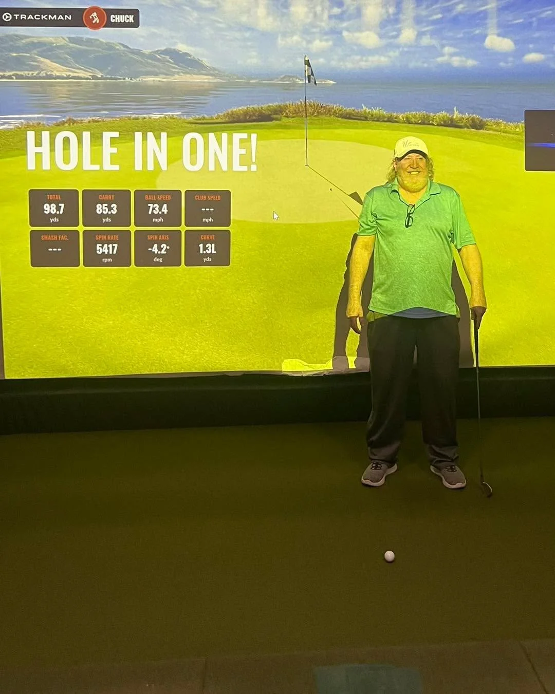 The first hole in-one at ATX IGC. Chuck Field on the infamous #7 at Pebble Beach!