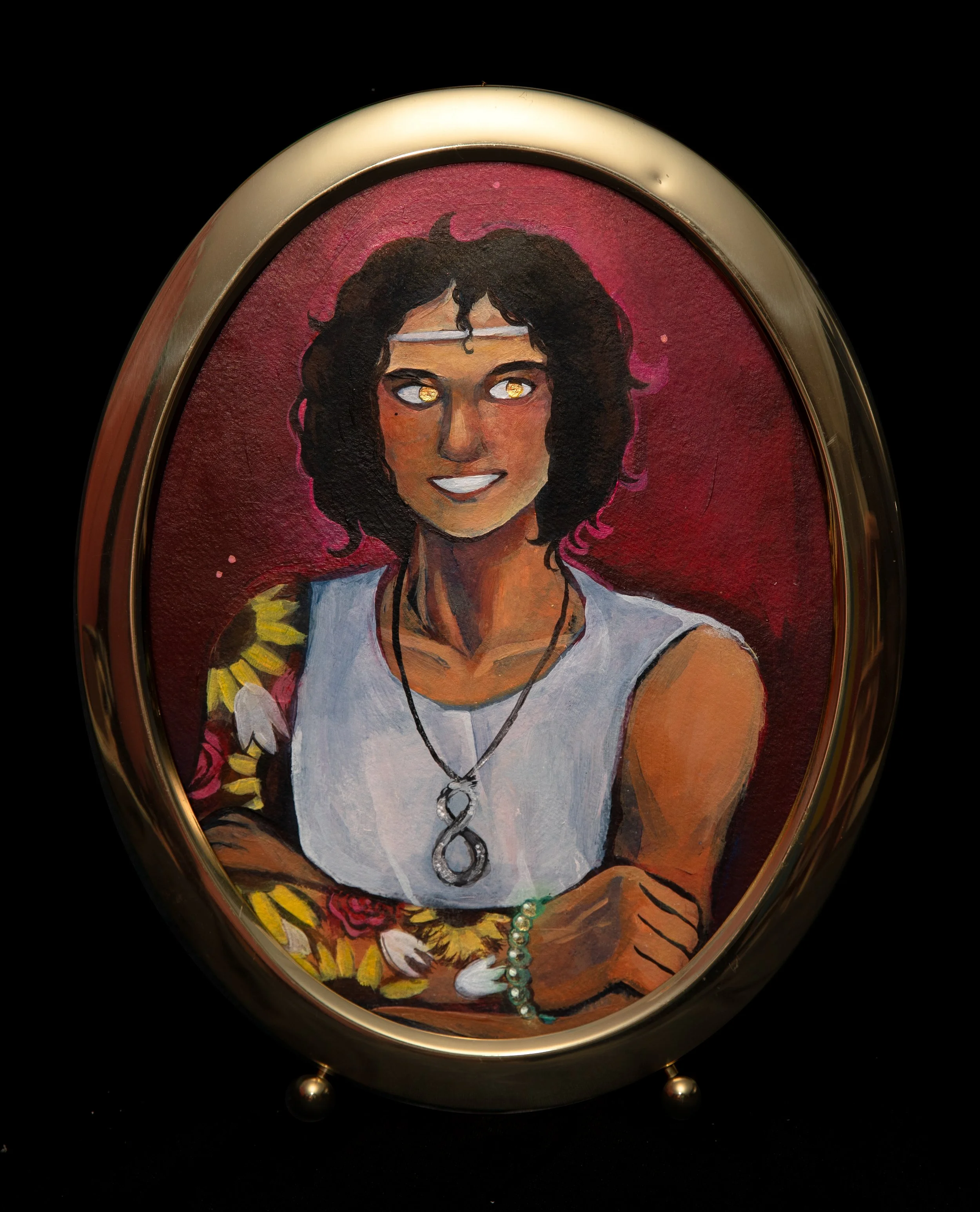 "Portrait of Aidan: The Ancestral Guide"
Acrylic Paint on Paper and Framed
Dimensions
2023