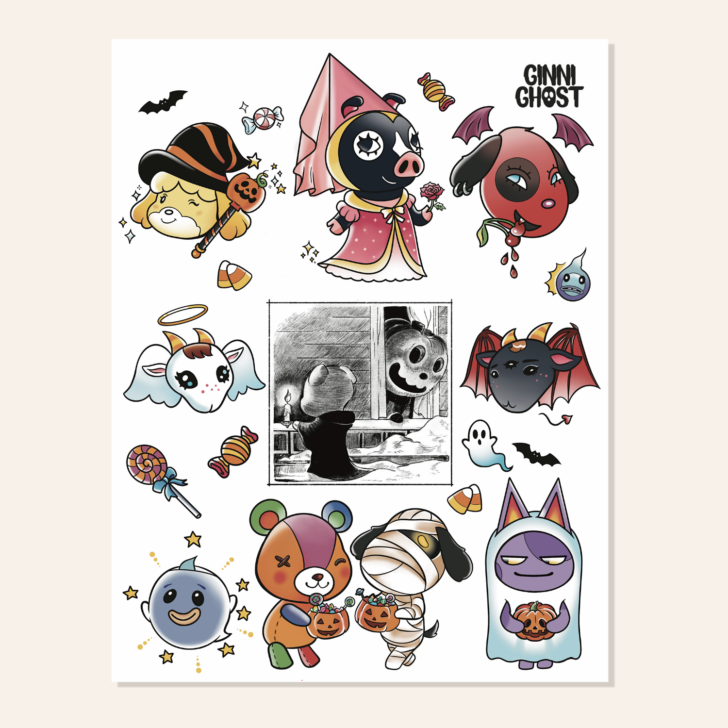 ACNH Halloween Print