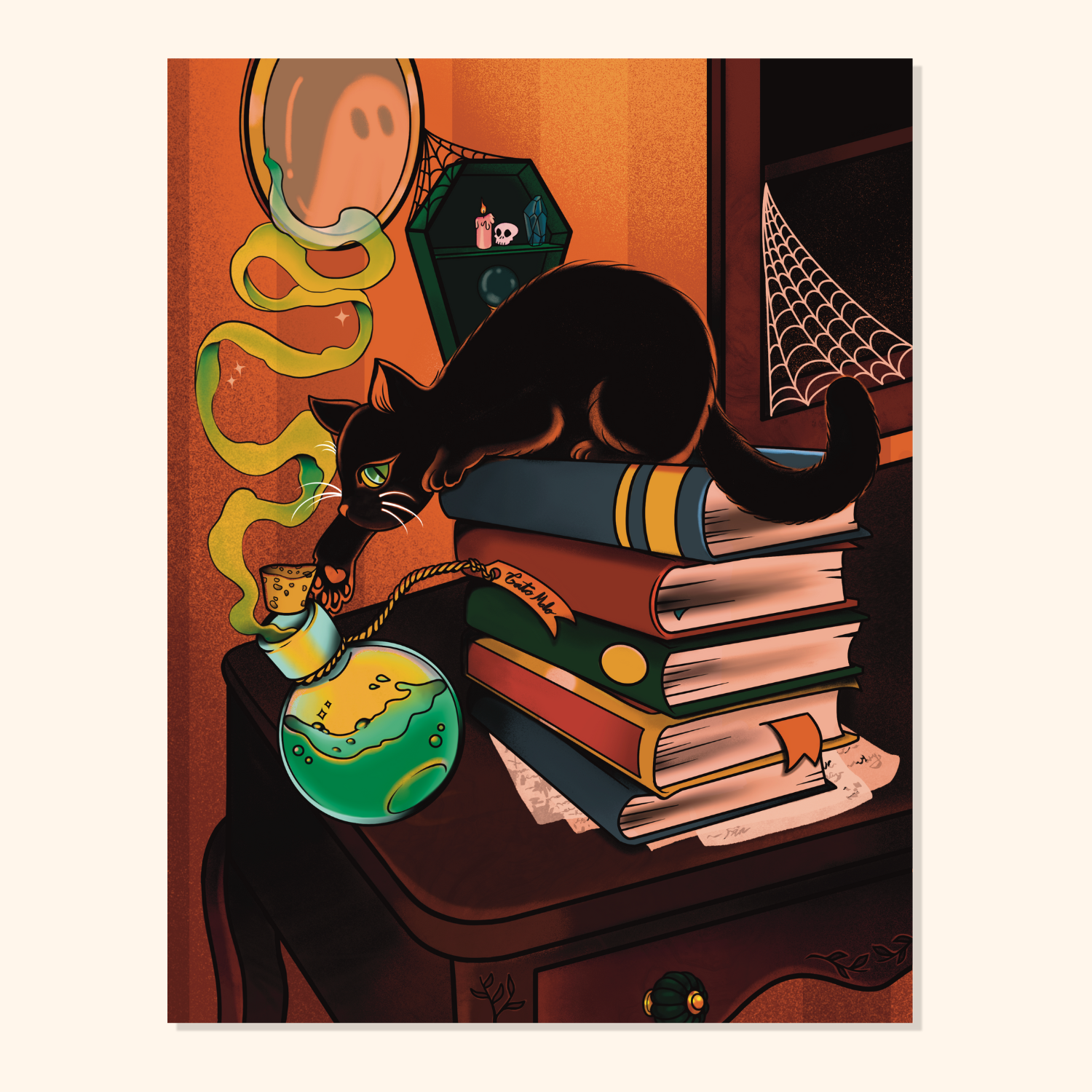 Black Cat Halloween Print