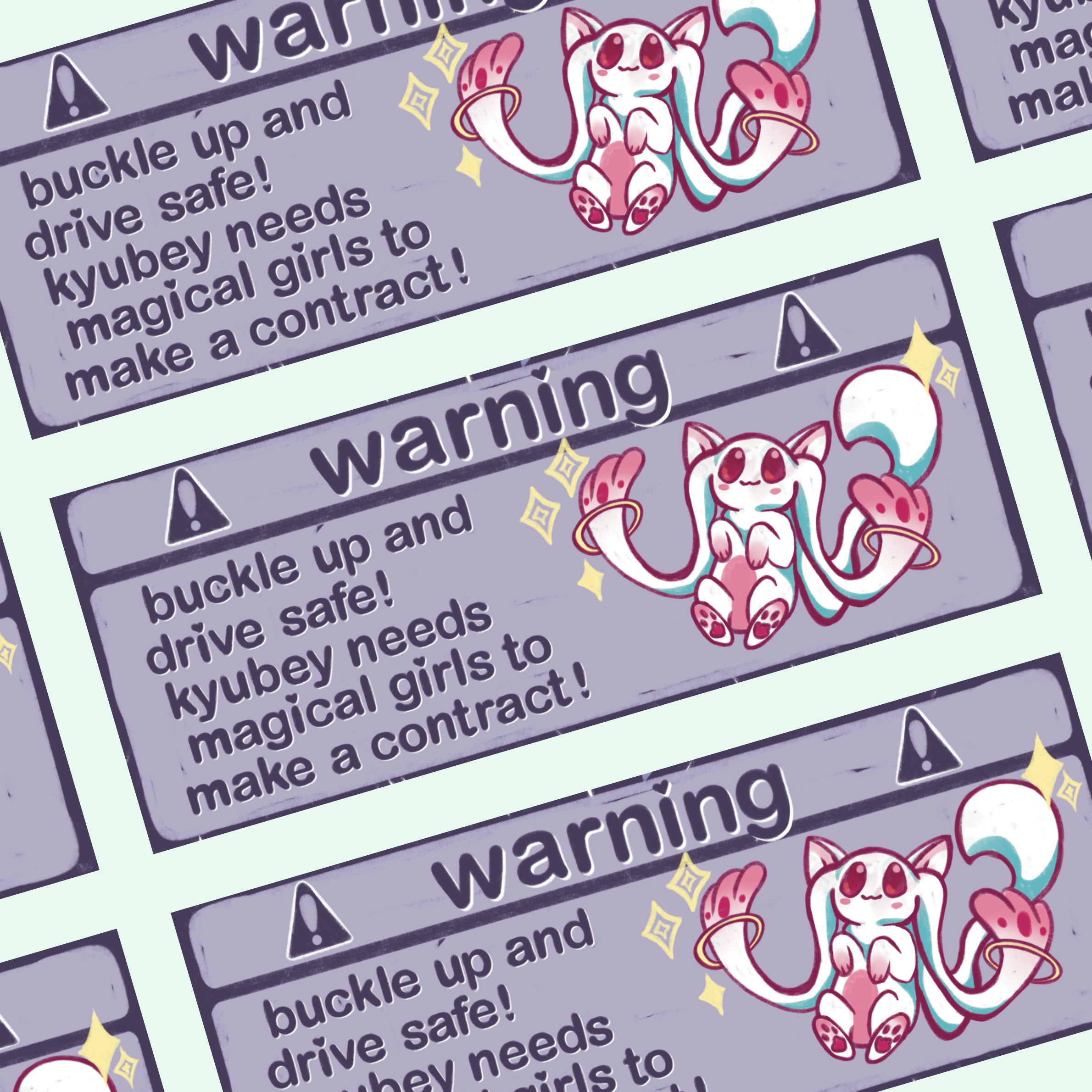 Kyubey Car Buckle Up Warning Sticker