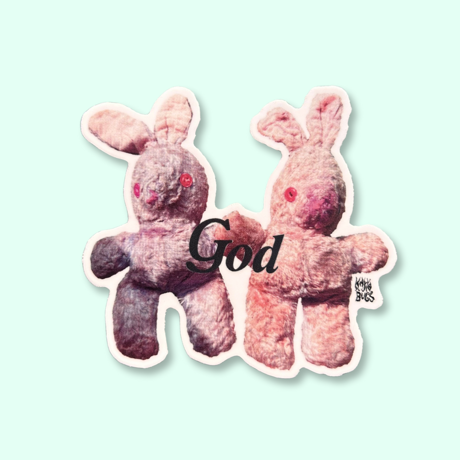 Cursed twin bunny sticker