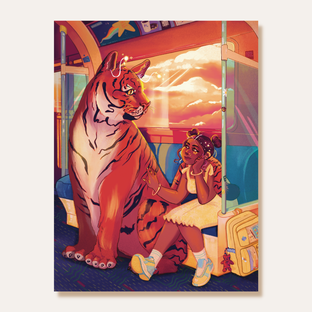 Tiger Train Print