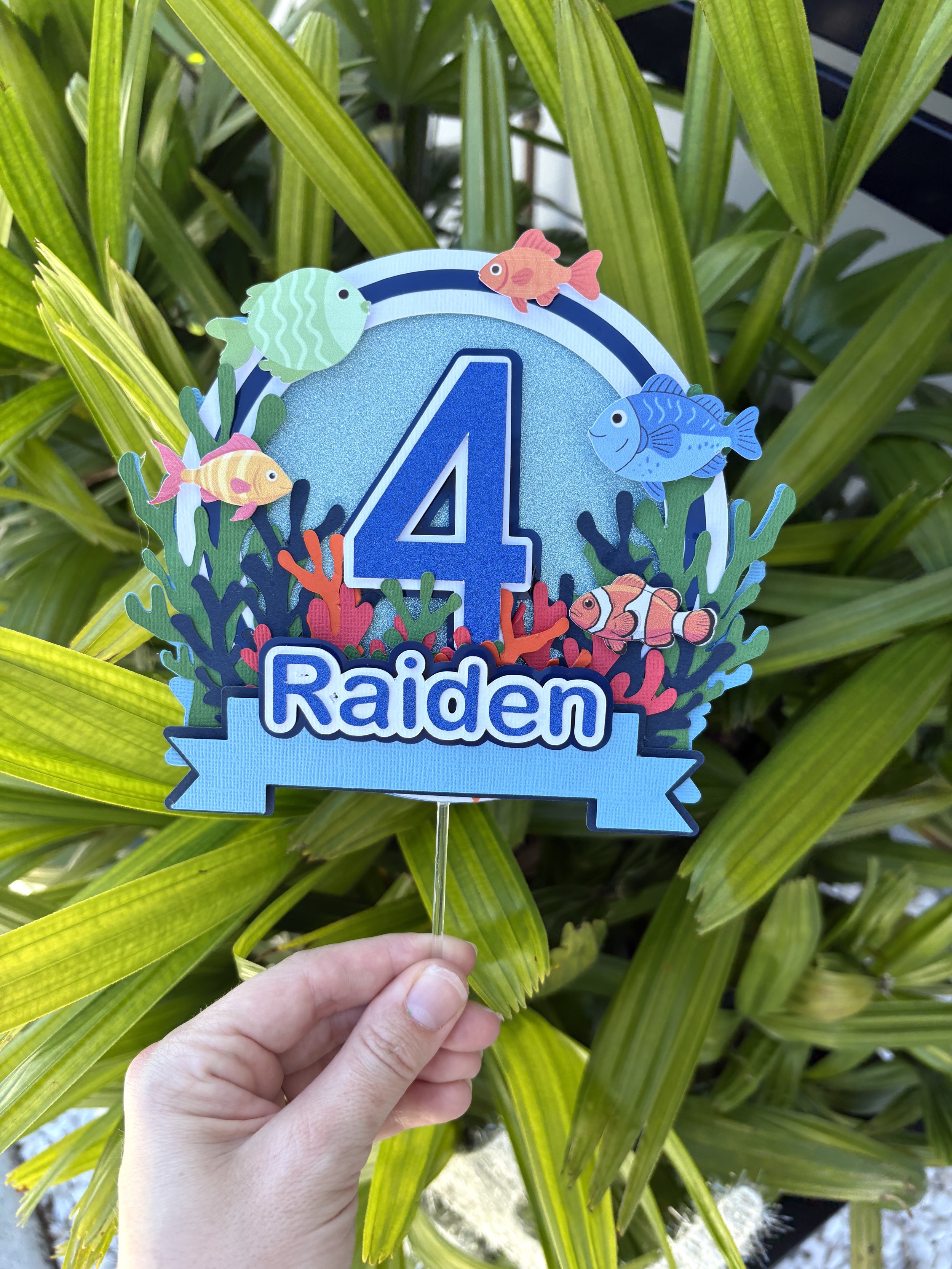 Fish Birthday Cake Topper | Personalised Cake Toppers