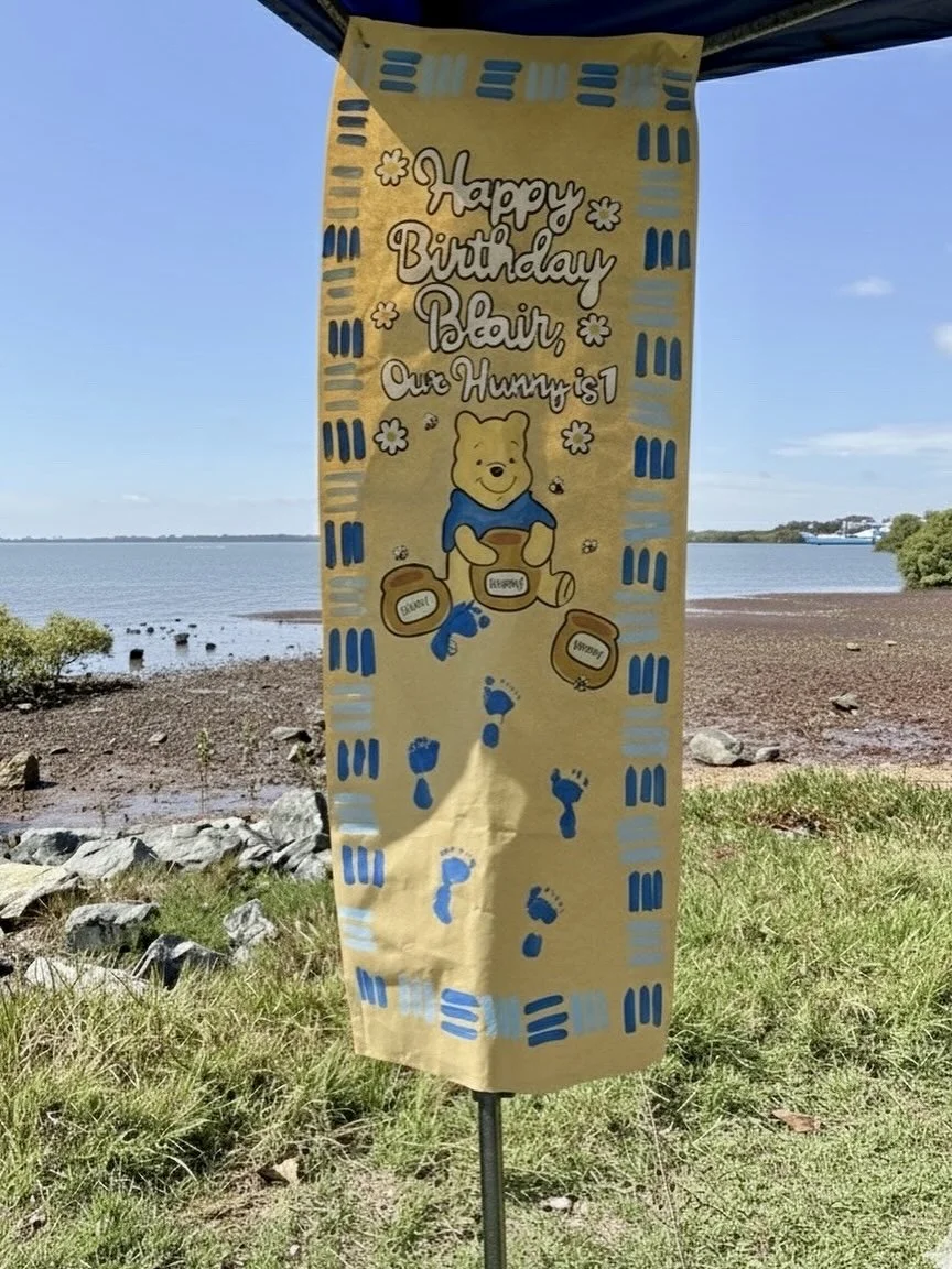 Birthday Banner, Hand Painted, Kids Birthday, Party, Graduation, Weddings, Engagement Party, Celebration, Custom Banner, Winnie the Pooh Theme