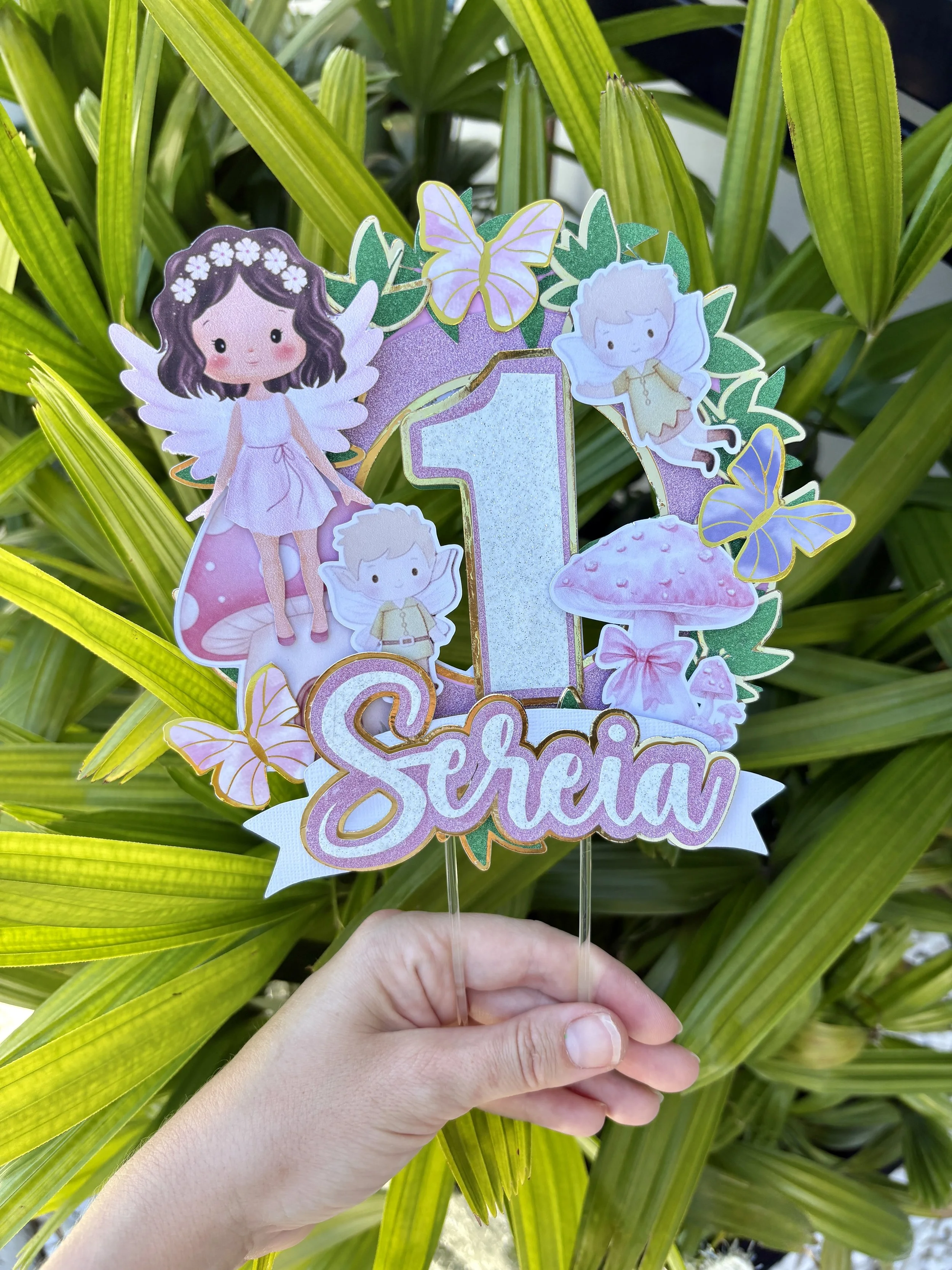 Fairy First Birthday Cake Topper | Fairy, Whimsical, Woodland Cake Topper | Personalised Cake Toppers