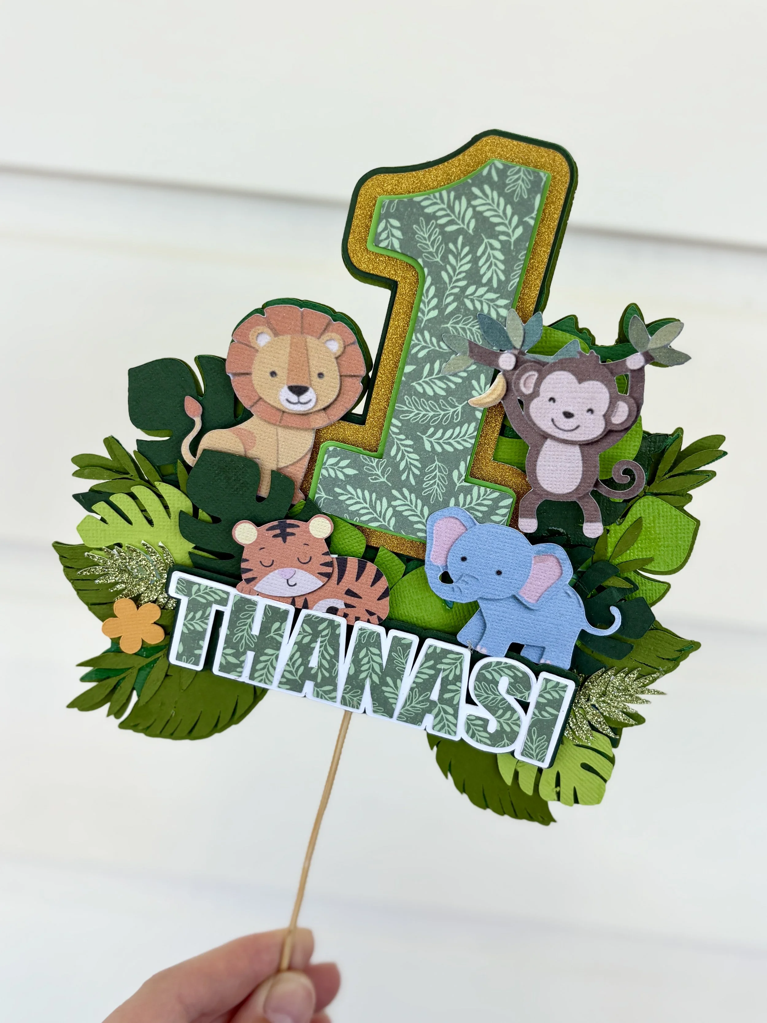 Jungle Themed Birthday | Jungle, Forest Cake Topper, Jungle Animals | Personalised Cake Topper