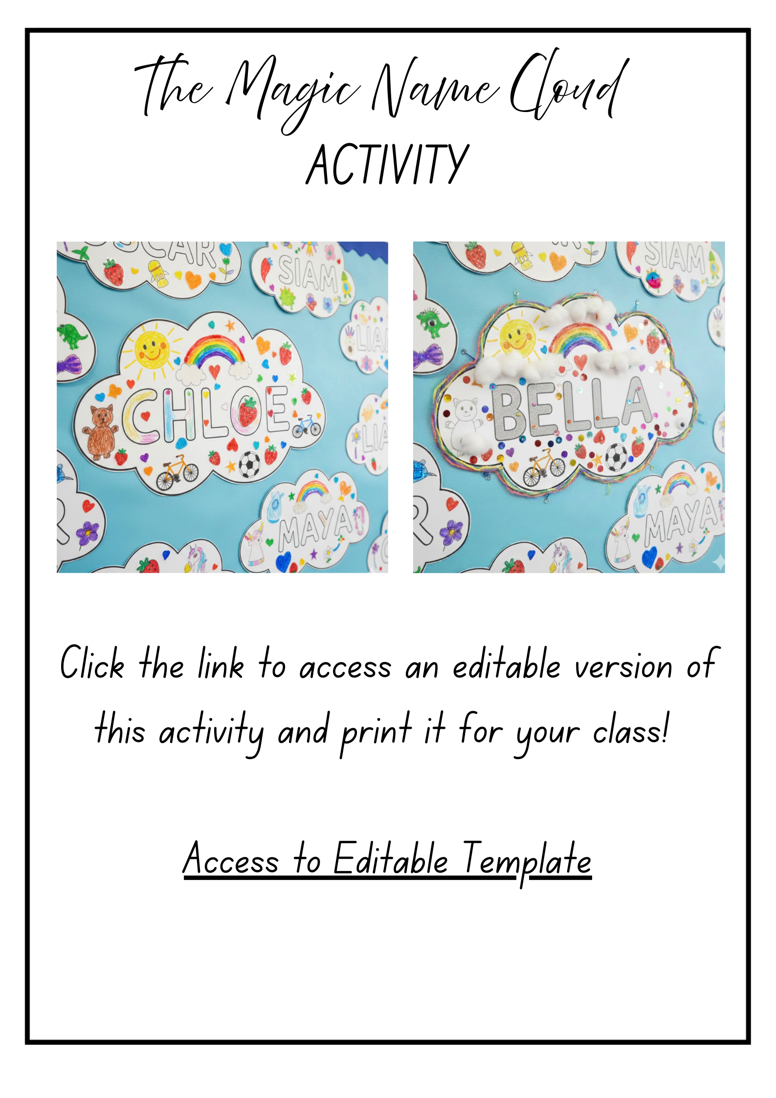 Magic Name Cloud Activity - First Week Back at School | Prep | Year 1 | Year 2 | Year 3