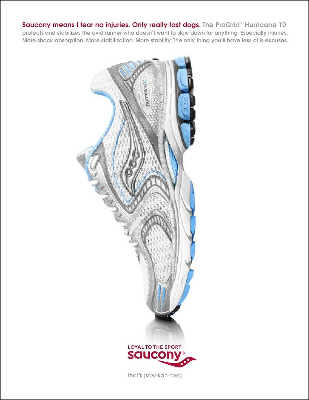 A Saucony cycling or running shoe with detailed design and cushioning, featuring blue and white colors.