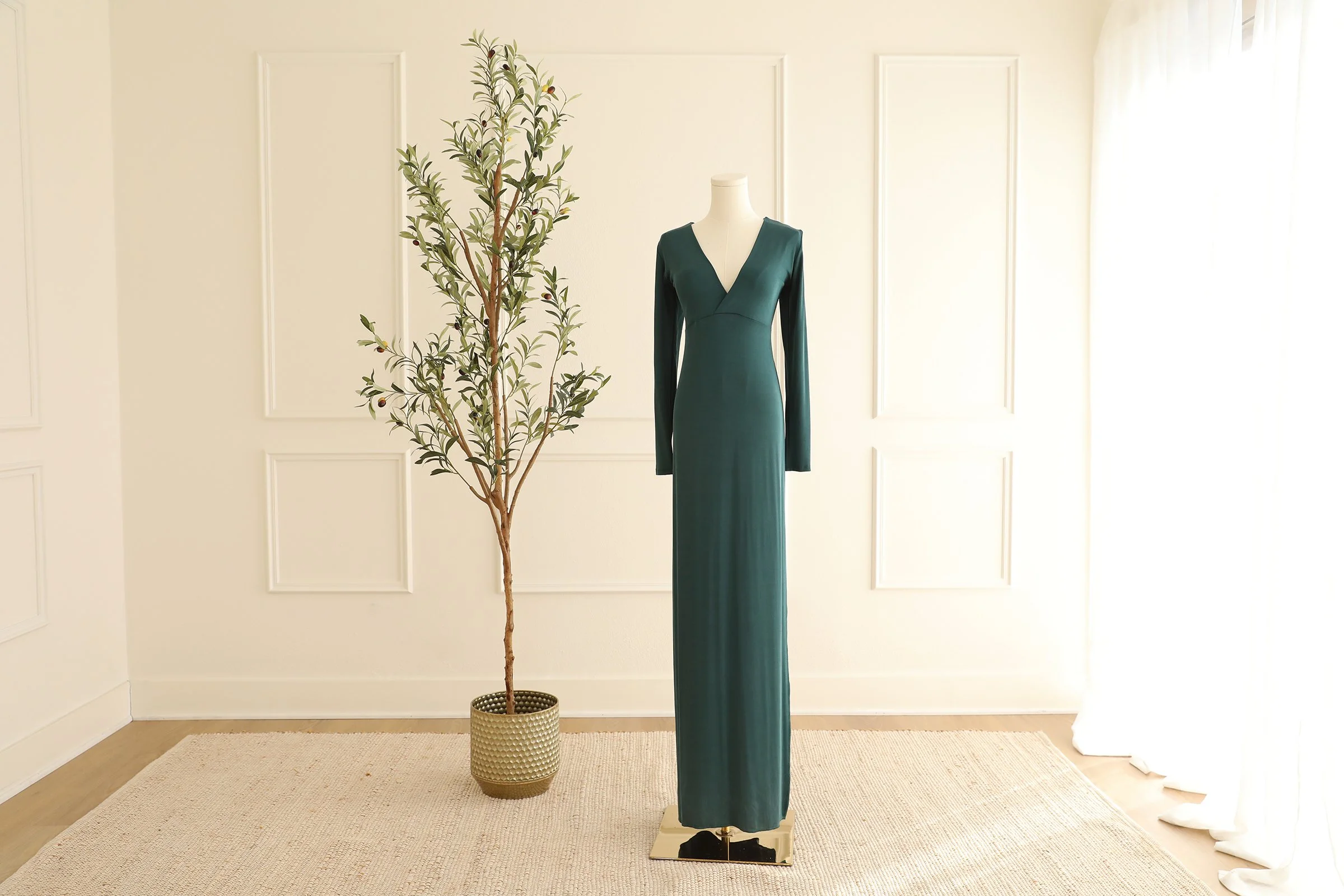 Belly Baby Wear Green Stretch V-Neck