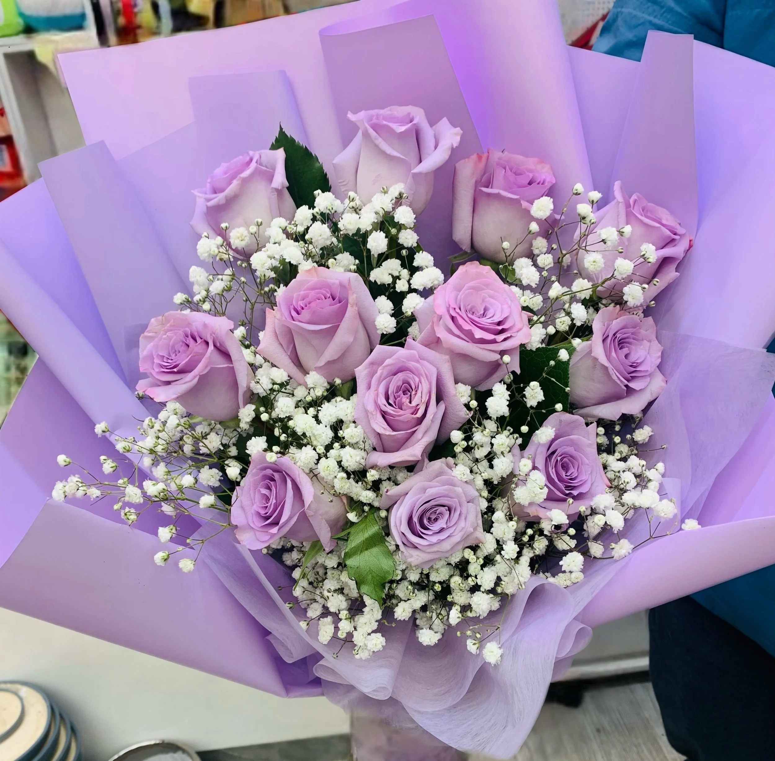 12 Lavender Purple Roses
