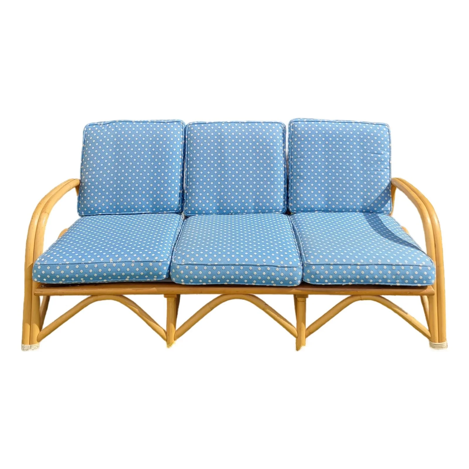 1960s polka-dot rattan sofa
$260